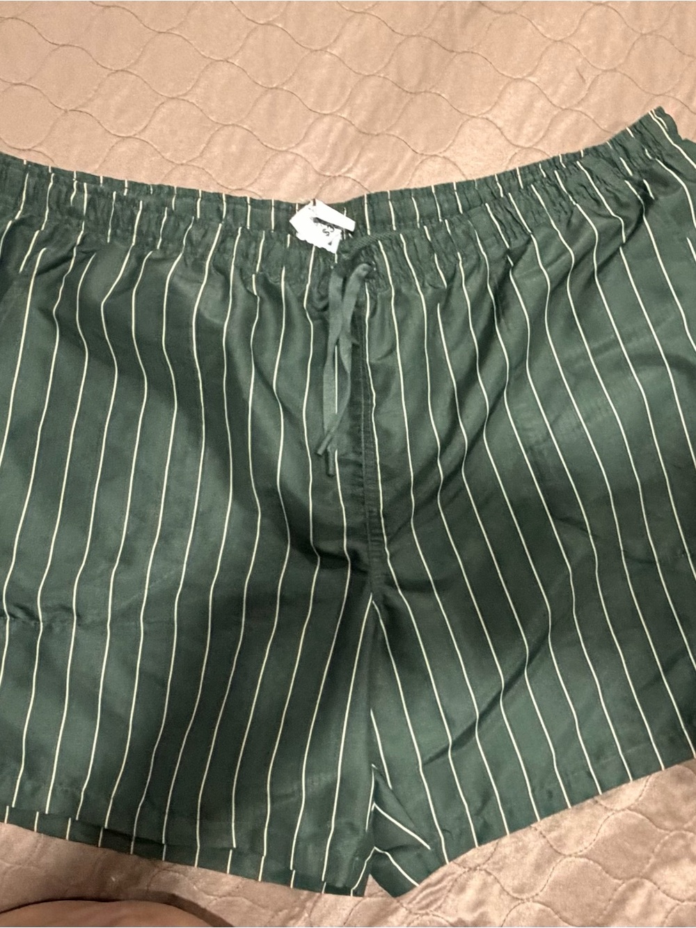 DSG Forest Green Pinstripe Athletic Drawstring Shorts